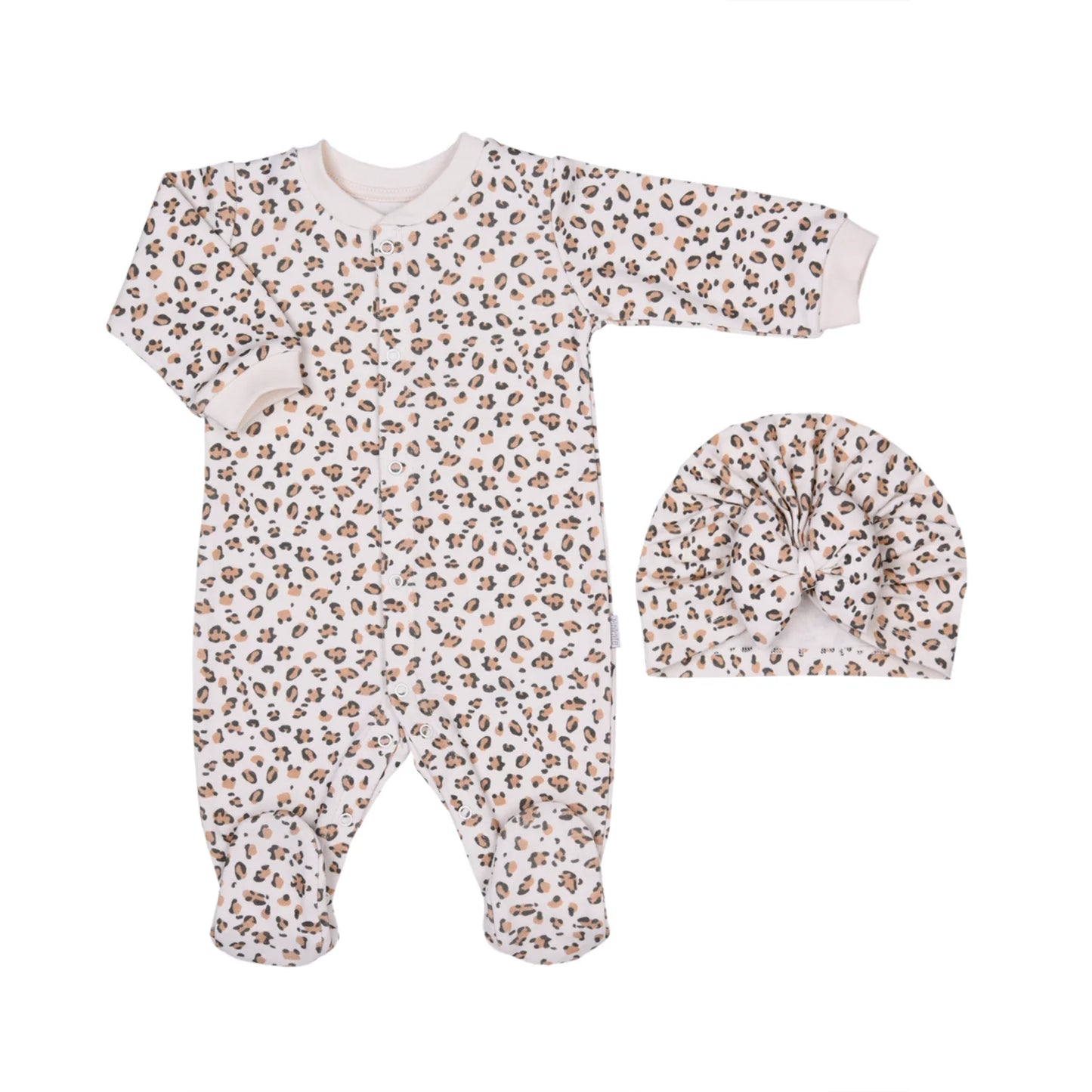 Økologisk Nicole Leopard jumpsuit med sløyfe