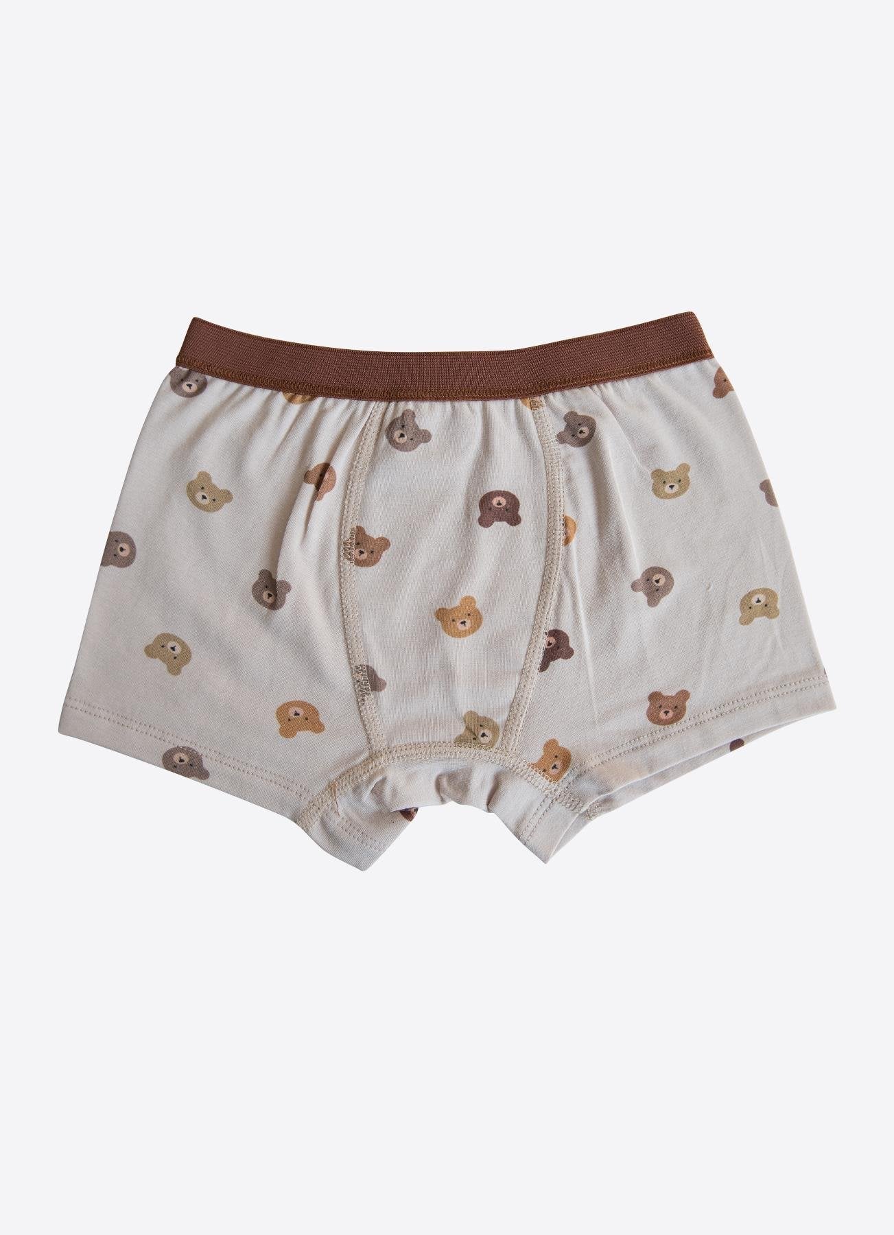 Organic Bear 3-pakning boksershorts brun