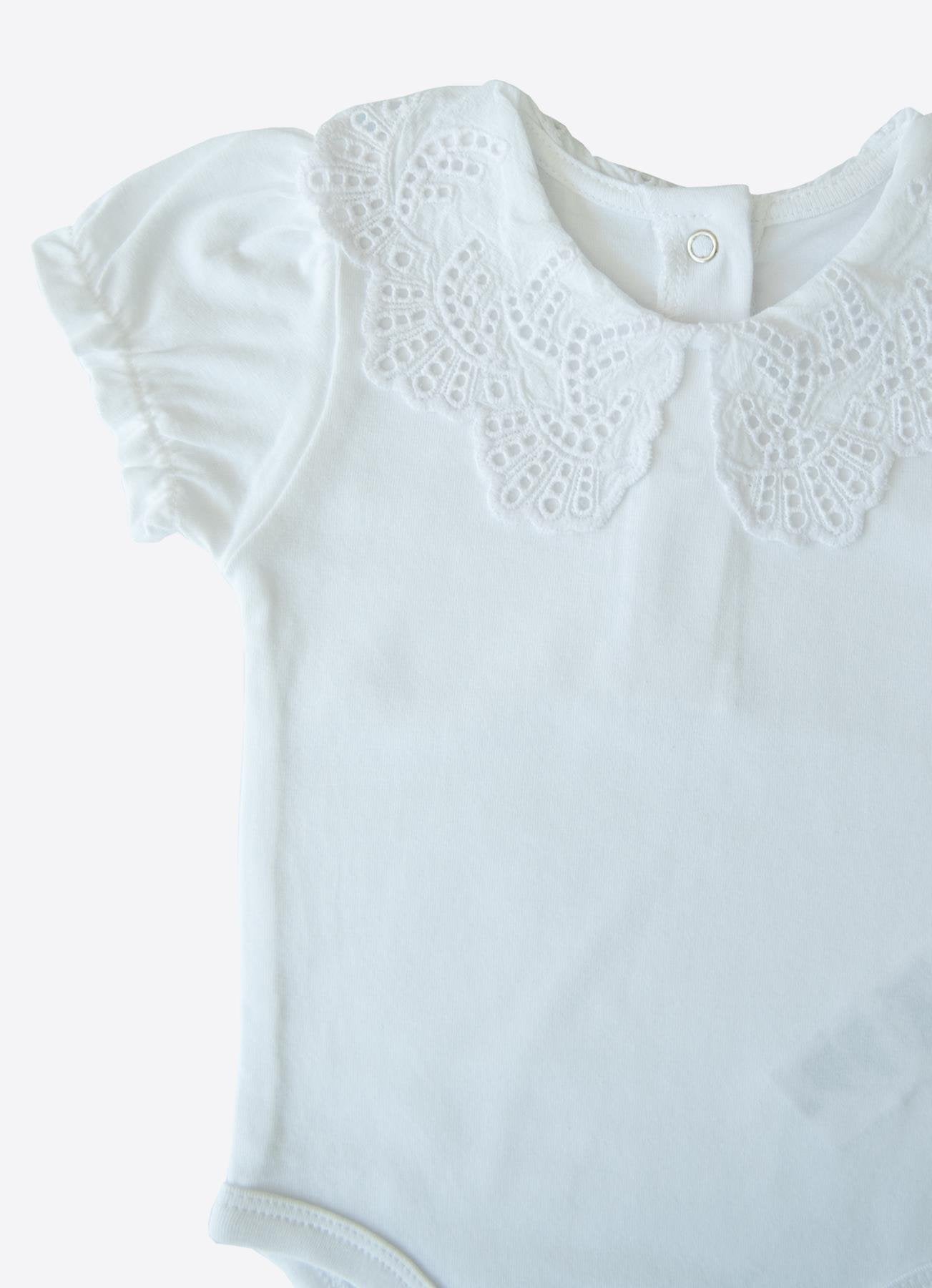 Organic Fantasy Kortermet Bodysuit Hvit