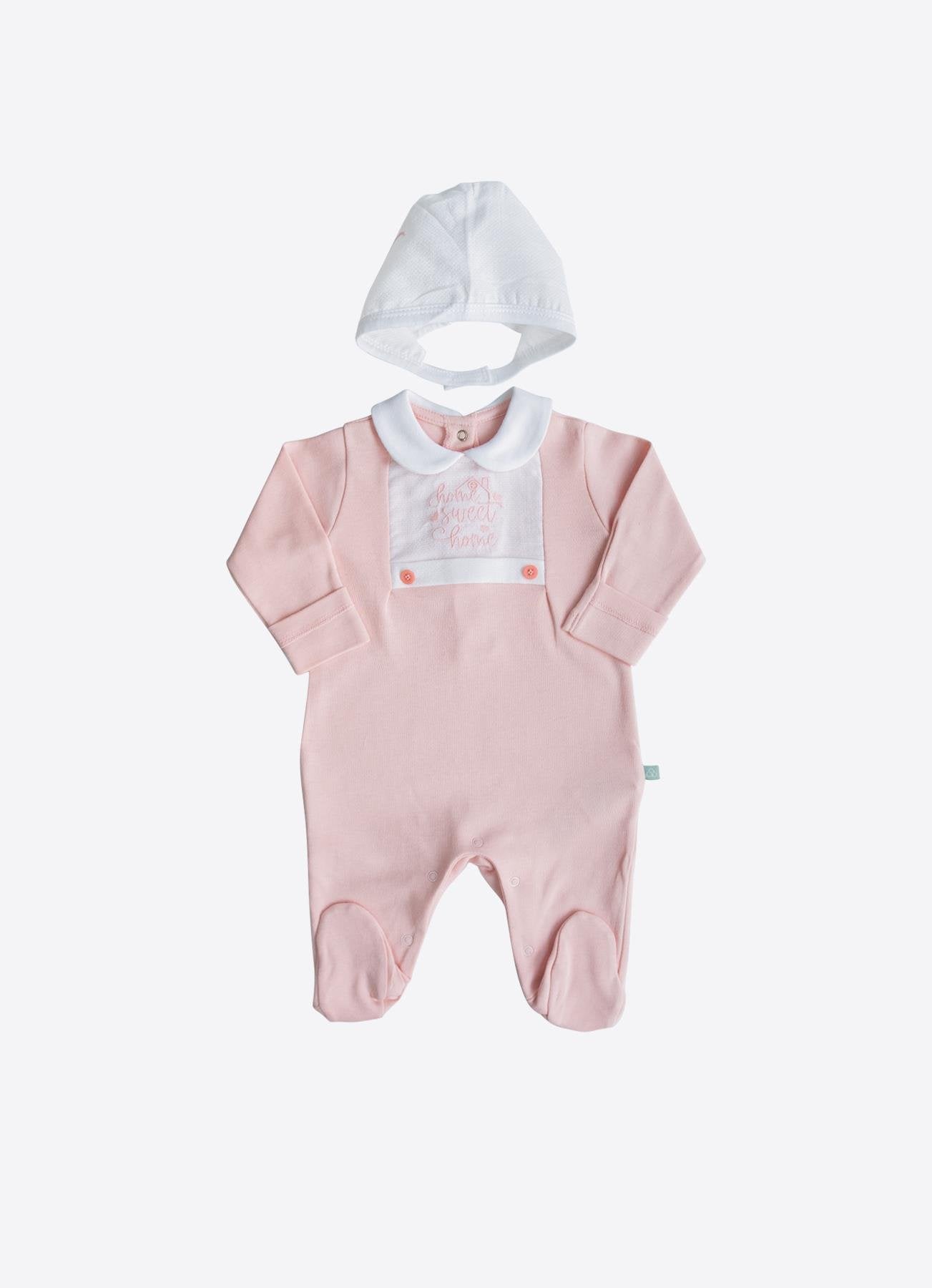 Økologisk Sweet Home Rosa Jumpsuit med Hatt