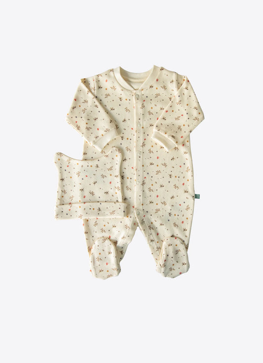 Organisk Baby  sovedress med lue