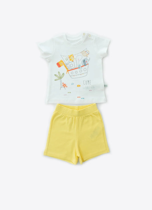 Økologisk Come With Me T-skjorte og shortssett