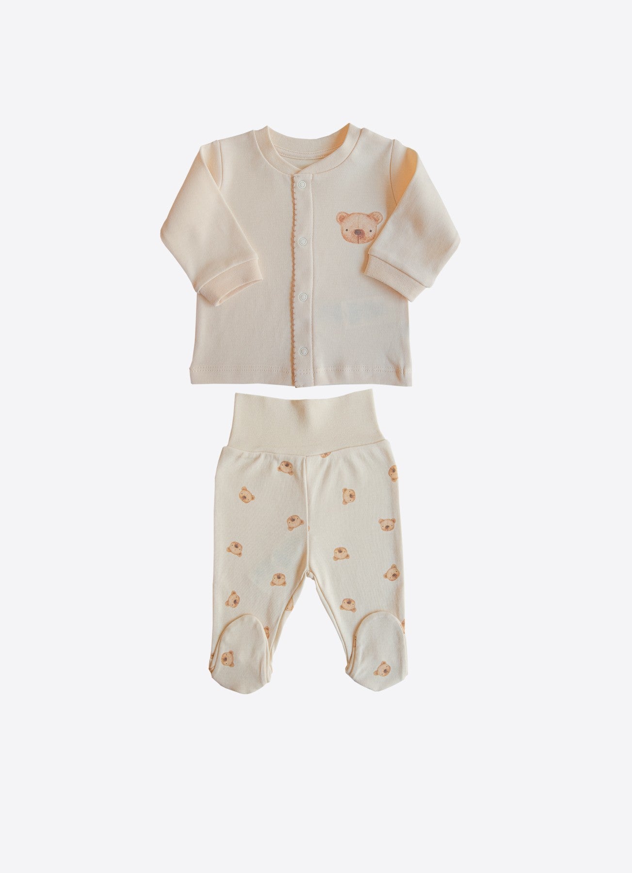 Økologisk Kitty 2-delt sett med trykknapper foran 🐱🌿S60554