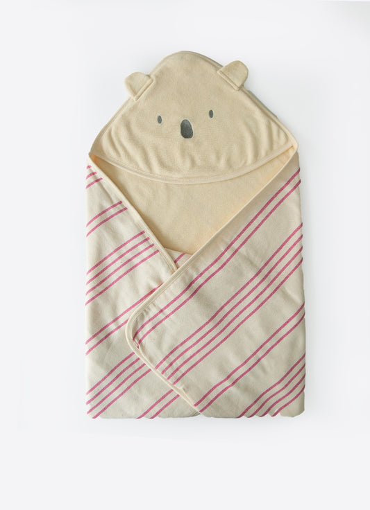Organisk Poko Badehåndkle Baby m/ Hette | 85×90 cm – 100% Øko Bomull