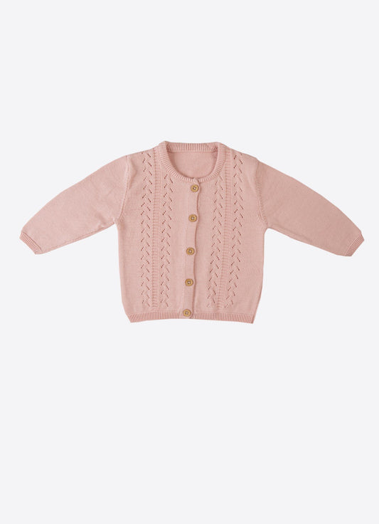 Emma Strikket Cardigan Rosa