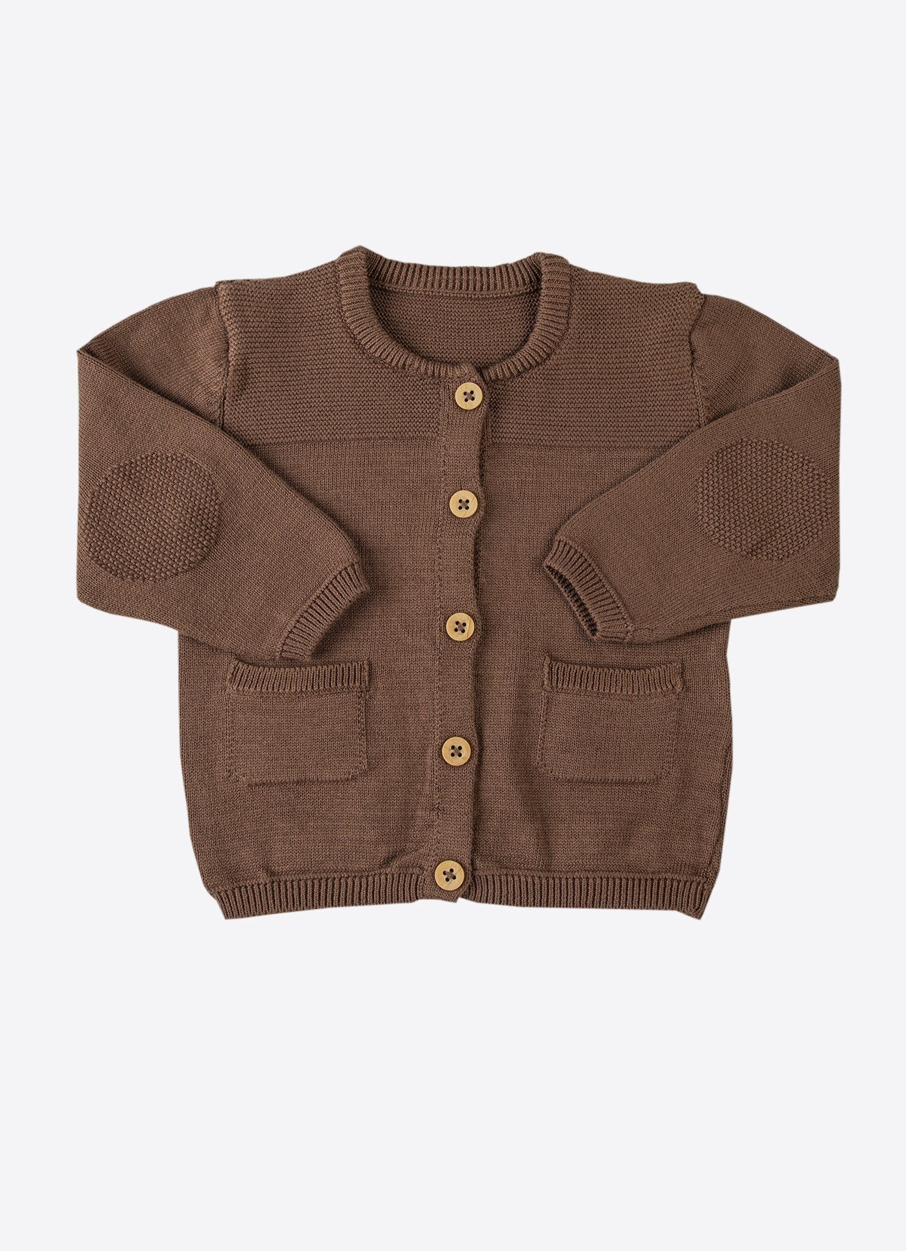 Erin Strikket Cardigan Brun
