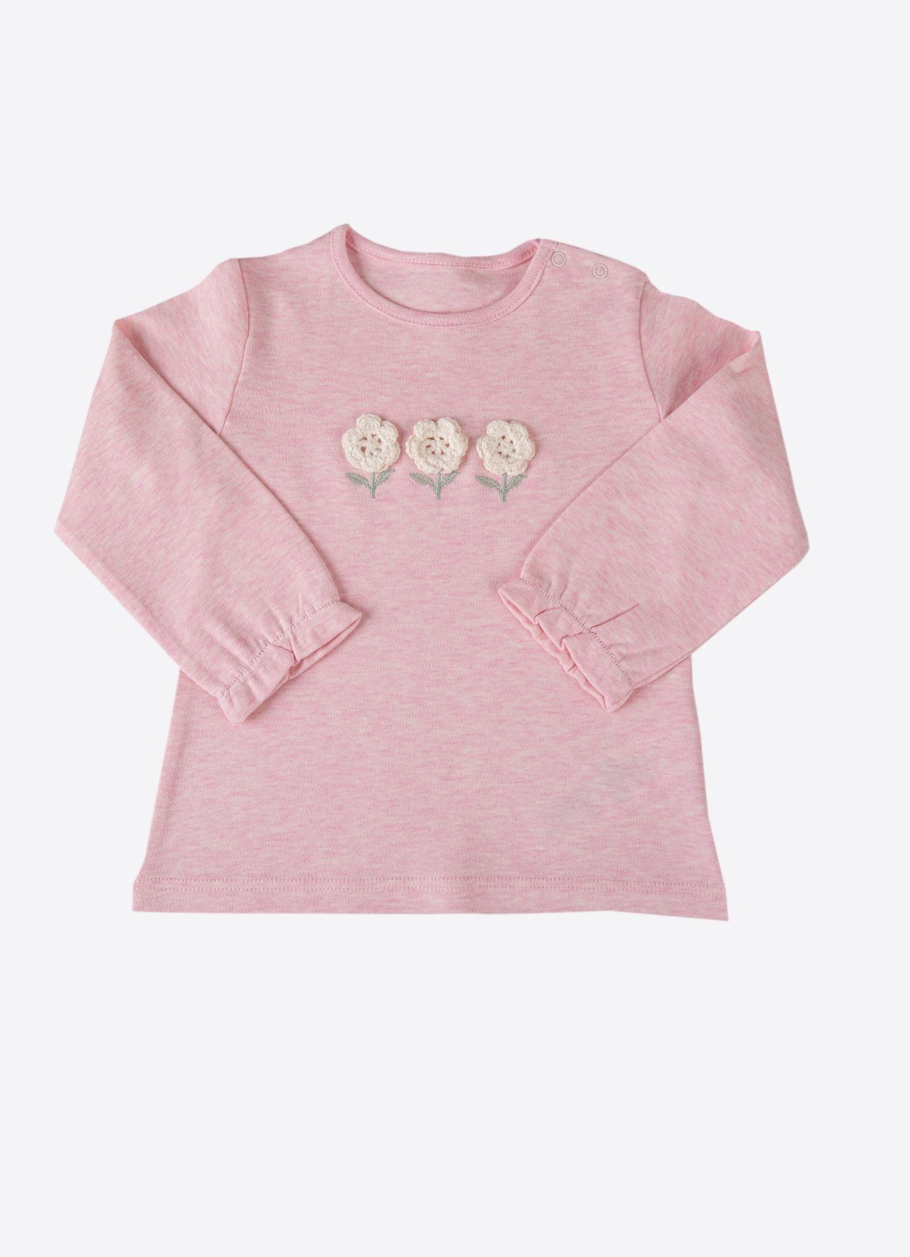 Økologisk 3 blomster 2-delt sett rosa
