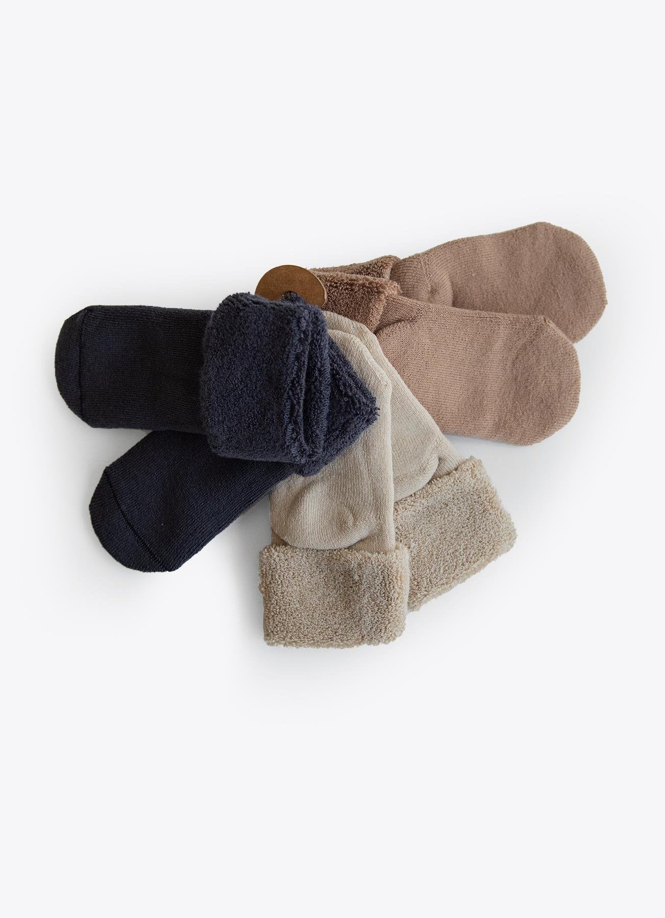 Økologiske Basic 3-pakning Frottésokker Brune