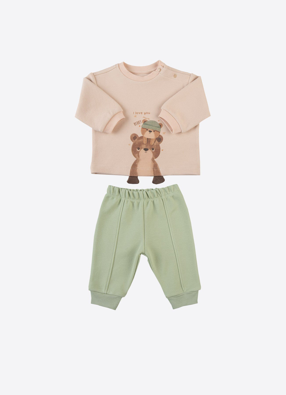 Organisk Beary Much 2-delt sett grønt