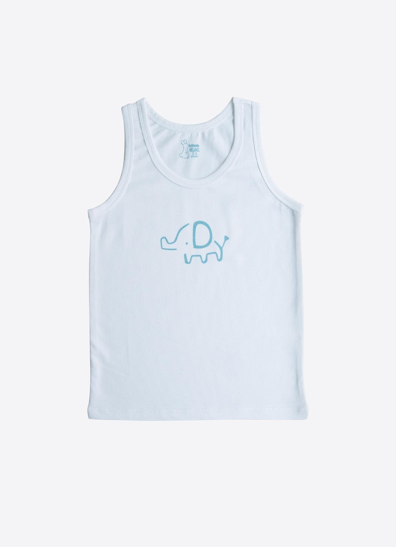 Økologiske elefant 3-pakning tanktopper, blå S60357