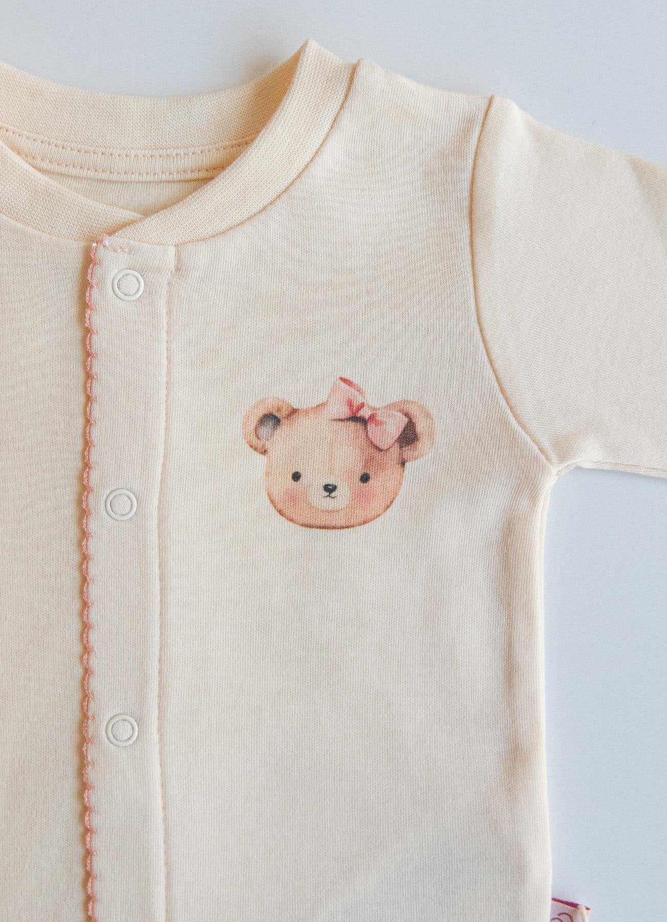 Organisk Kate Front Snap 2-delt sett Naturfarget (S60552-NATURLIG)