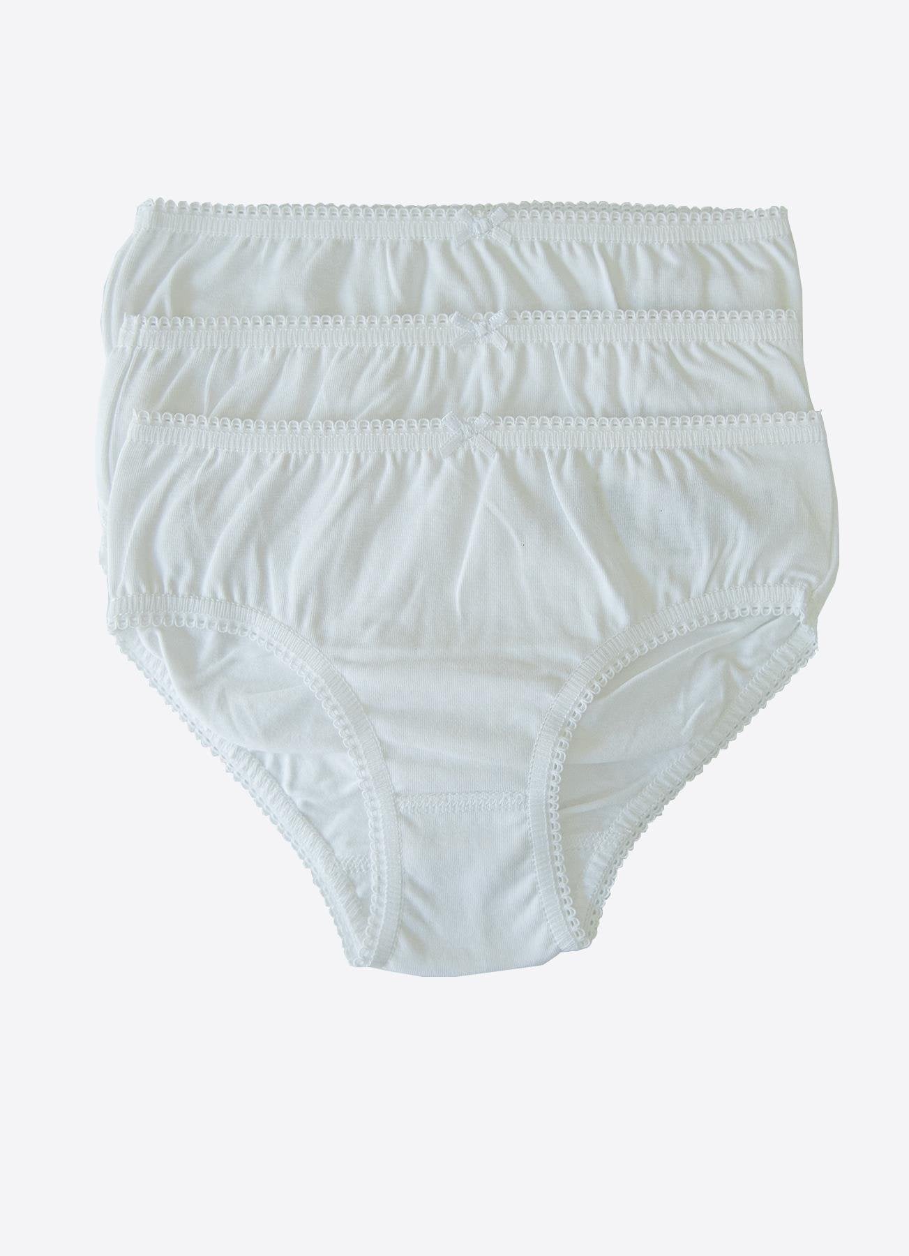 Organic Classic Girl 3-Pack Truse Hvit