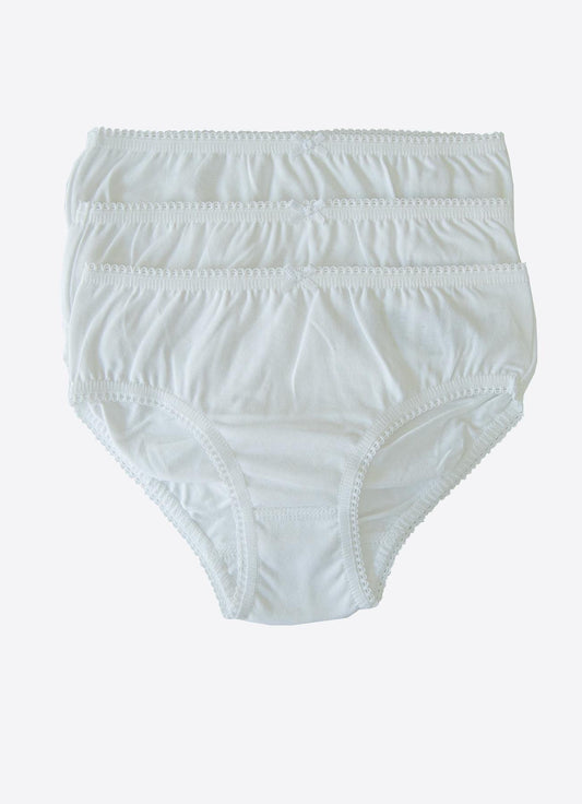 Organic Classic Girl 3-Pack Truse Hvit