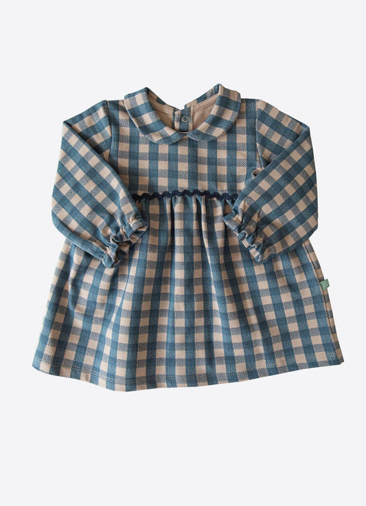 Økologisk Little Farmer-kjole marineblå