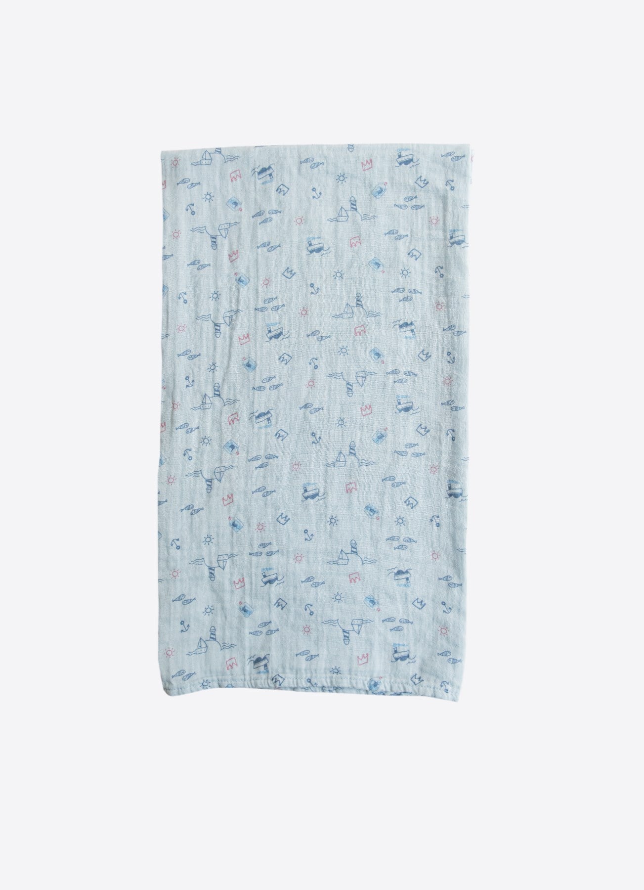Organisk Marina Muslin Teppe S60788-BLÅ