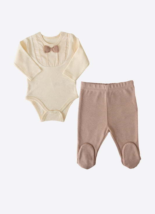 Økologisk My Bestie Bodysuit 2-delt sett Naturfarget