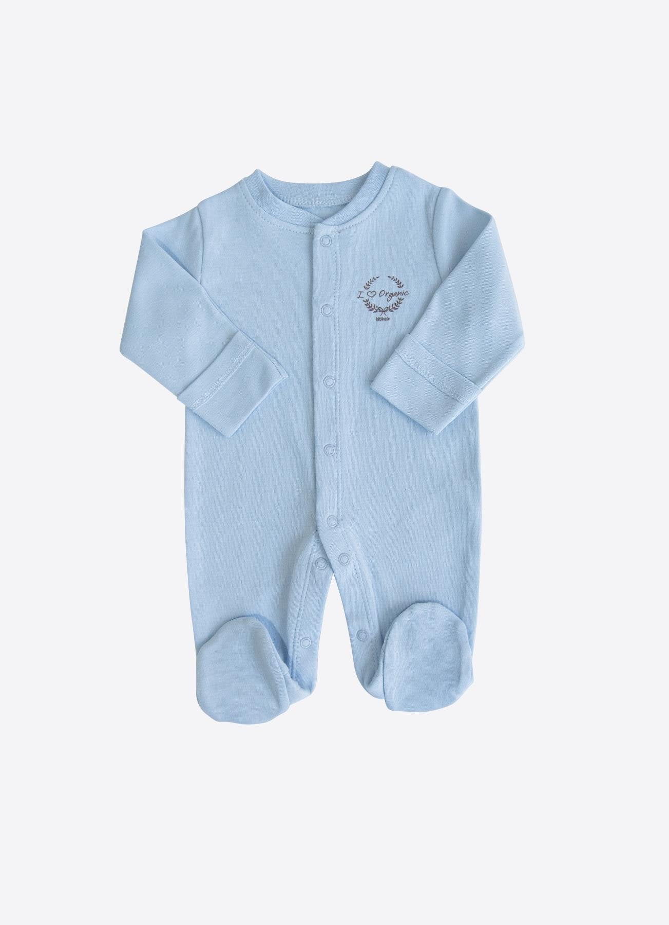 Økologisk prematur babyjumpsuit (S42241-BLÅ)