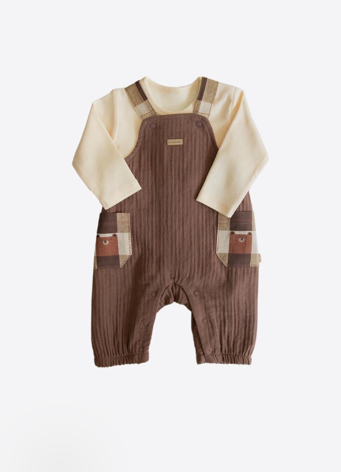 Økologisk Orso Snekkerbuksesett med 2 deler, brunt