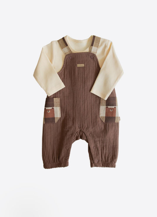 Økologisk Orso Snekkerbuksesett med 2 deler, brunt