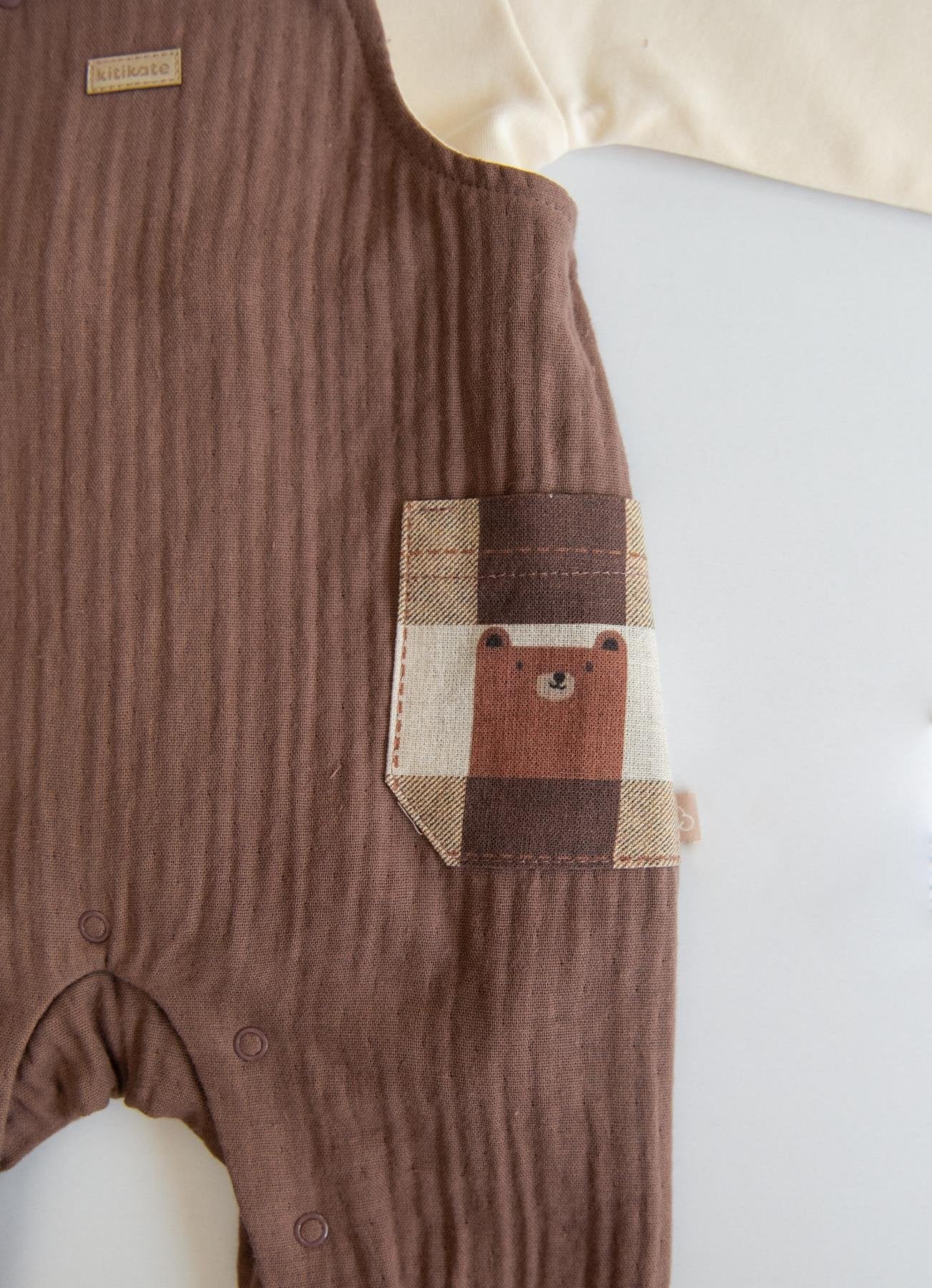 Økologisk Orso Snekkerbuksesett med 2 deler, brunt