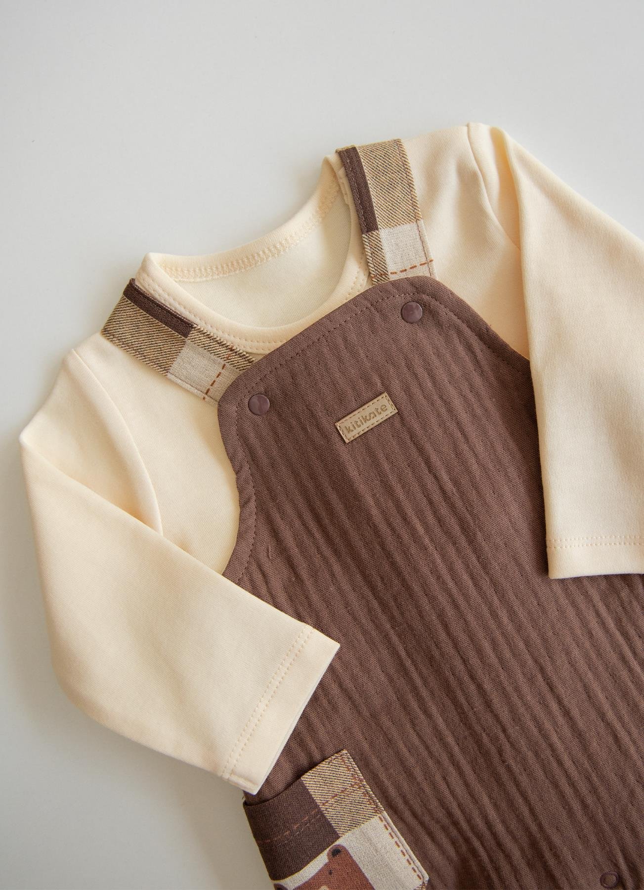 Økologisk Orso Snekkerbuksesett med 2 deler, brunt