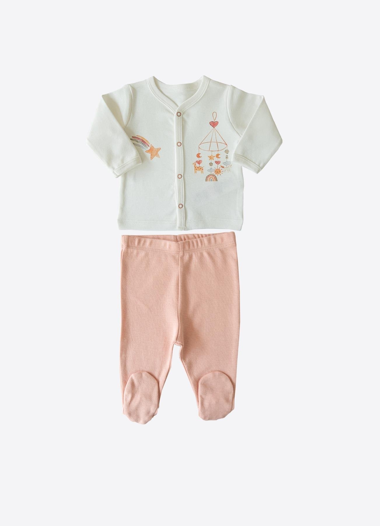 Organic Star 2-delt sett, ecru (S59140-EKRU)