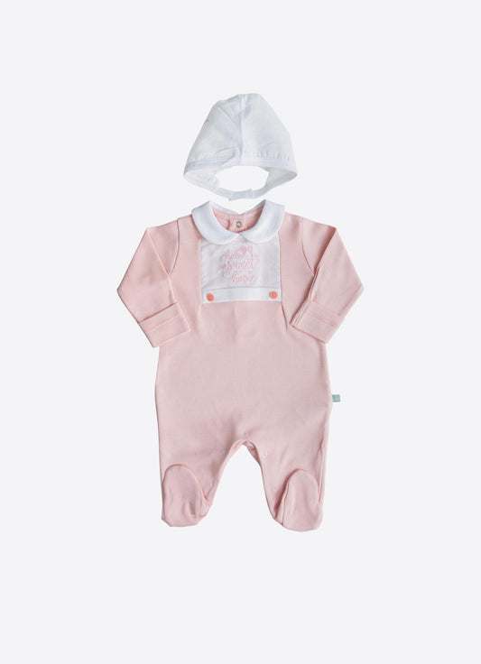 Økologisk Sweet Home Rosa Jumpsuit med Hatt